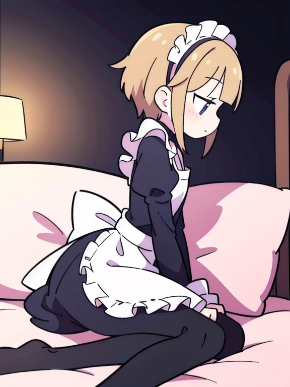 work of art, best qualityer, high resolution, 1girl horns short hair demon tail, white shirt black ascot black gloves black pants black vest lying on your back, sheet, arms up,blushed,face red,beautiful body,body detailed