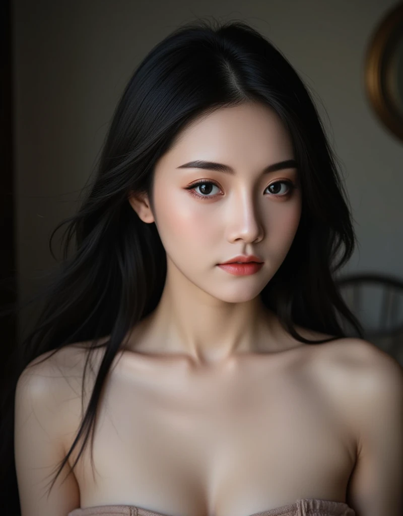 (realistic、masterpiece、Best Quality、8K、highres、high resolution:1.3)、1 girl、Gigantic breasts、white bikini、looking at viewers、super fine face and eyes、long hair、 upper body、