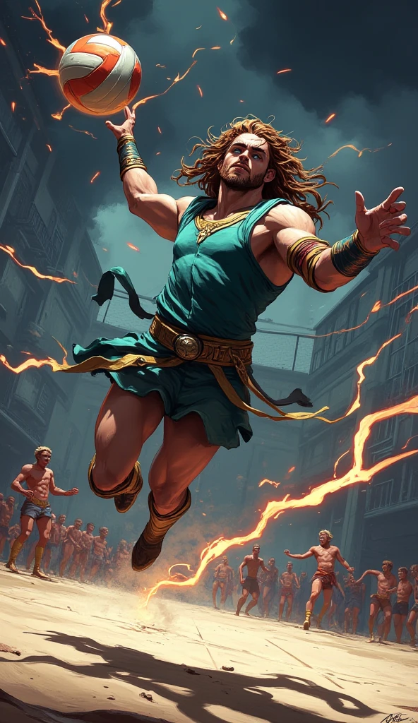 best quality,ultra-detailed,realistic,photorealistic:1.37,Kratos,God of War,heroic,bearded,stoic expression,fiery red tattoo on his face,muscular build,warrior,leather armor,ancient Greek setting,powerful weapons,chains,God of War franchise,action-packed,battlefield,mythological creatures,epic battles,dynamic pose,intense action,vengeful,divine powers,ferocious,atmospheric lighting,dramatic shadows,smoke and dust effects,dramatic color palette,crumbling ruins,roaring flames,mythology,divine rage