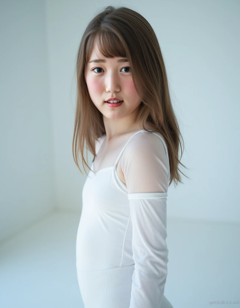 8k,masterpiece,Portrait Photography,Japanese,8 Year Old,Big eyes,Fine grain,delicate,Small breasts,極めてSmall breasts,Small waist,Small Ass,Neat,Cute outfit,Bright spot,Inside the elevator,Thin shoulder straps,The light makes the clothes transparent,Clothes that are likely to be stolen,Clothes like,Very cool looking clothes,White clothing,Striped clothes,separate,My belly is visible,I can see your back,String clothing,Thin see -through,camisole,Sleeveless,Micro Mini Skirt,Micro mini chiffon skirt,Medium-long hair,Hair up,Cute ribbon,Cinematic lighting,Natural smile,Natural pose,Reader model for children's fashion magazine,