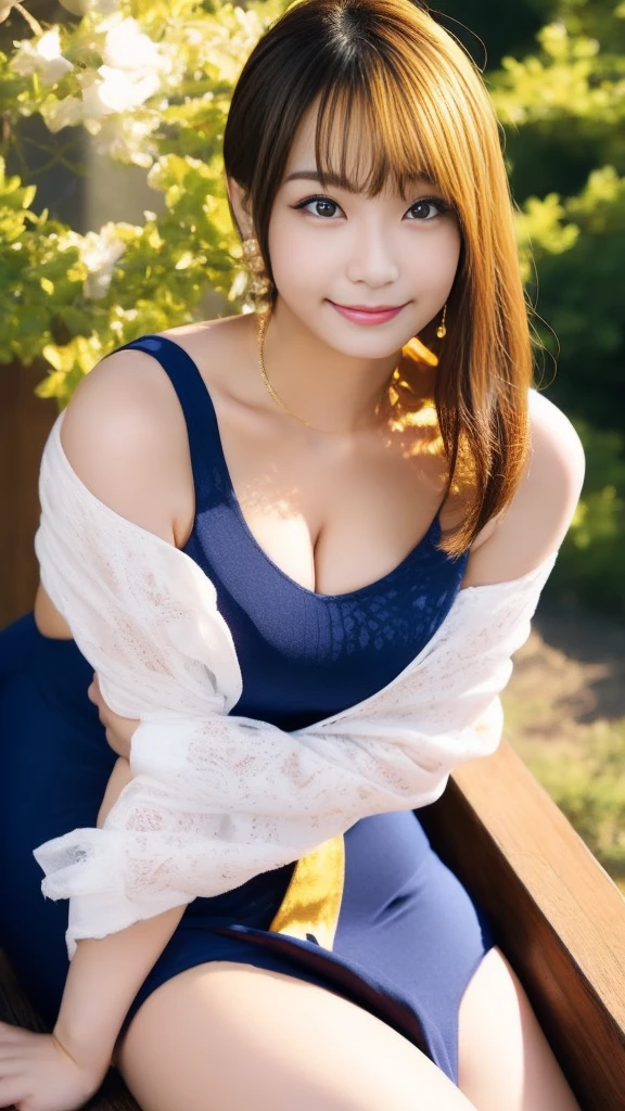 masterpiece, best quality, Surreal, Ultra Detailed, 8k resolution, RAW photos, Clear focus, (A girl in the forest),Asian woman in a blue top and white shorts posing for a photo,Breast augmentation， Full body posture, Solitary, Perfect body, Become a, 32 inches in the chest,(a charming smile:1), (sexy pose)，26 years old, light,White shoes，Nozomi Takemura, Oka Yasumoto, Chiho, Ogata Aoi, Motto Cave, Yoshitomo Nara, Kakinuchi Megumi, Harumi, Kojima De Ami, Beichuan Marin