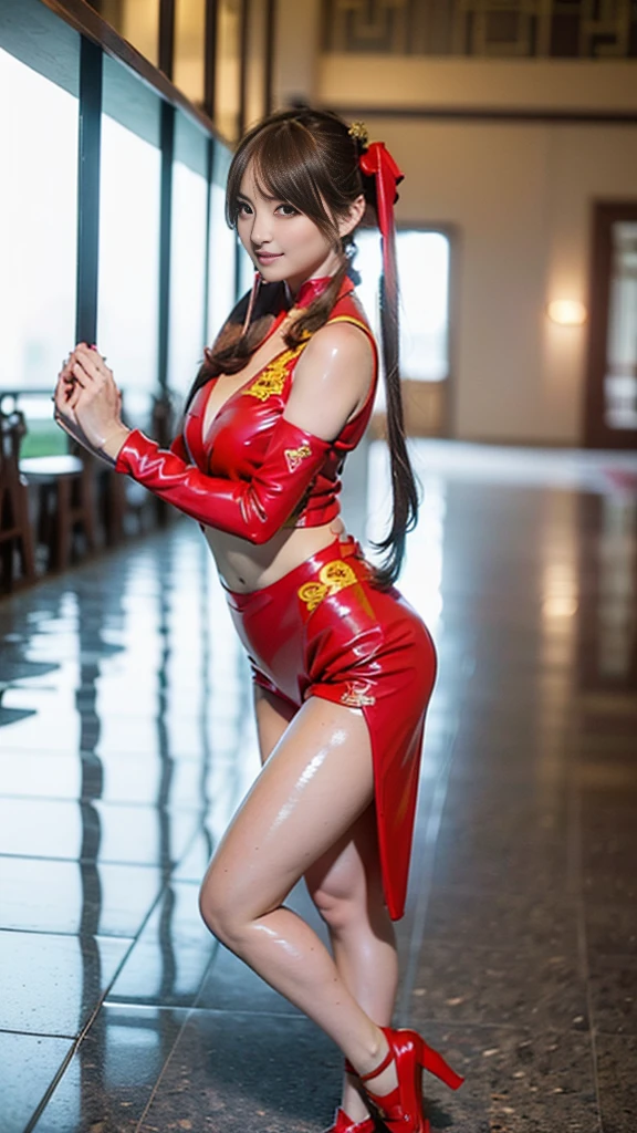 in an standing pose a woman in a very sexy red costume, sensual, seductora, very sexy vampirella, semi-nude, vampirella, epic vampirella, akali from league of legends, streaming on twitch, scorpion from mortal kombat, leather clothing and boots, beautiful costume, red colours, angelawhite, full body shot, 3 6 picture, android body, tai chi, photo real,photo real, Extremely Realistic, photorealistic,photo real,Extremely Realistic,photorealistic,photo r3al