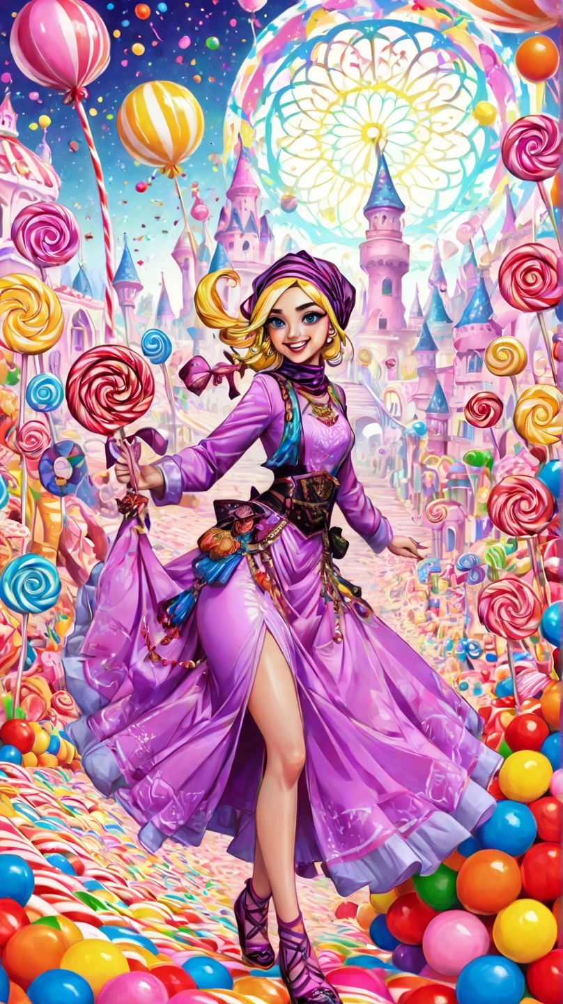 female Gummy adventurers (yuna),rock candy castle in cotton candy wasteland,dreaded skeletal mage made of pretzels,high fantasy,food dreaming,(best quality,4k,8k,highres,masterpiece:1.2),ultra-detailed,(realistic,photorealistic,photo-realistic:1.37),vivid colors,portraits,HDR,sharp focus,physically-based rendering,extreme detail description,professional,studio lighting,colorful,surreal lighting,dynamic composition,unexpected twist,magic essence