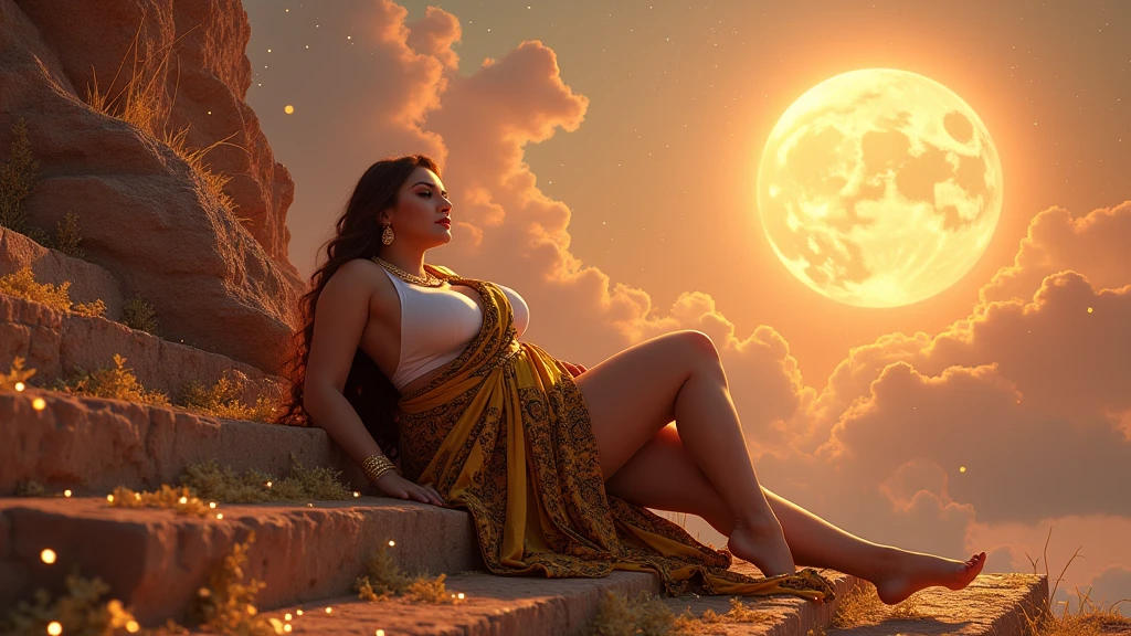 6:57 
1Naked woman ,hairy vagina walking on top of the sea touching the moon,tan skin wearing red socks,taking full moon light bath! Black pubic hair, golden fishes jumping out of the water
