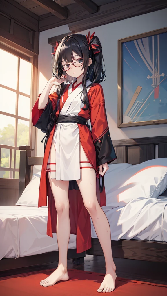 Black Hair、、Blushing、Red eyes、Japanese 、