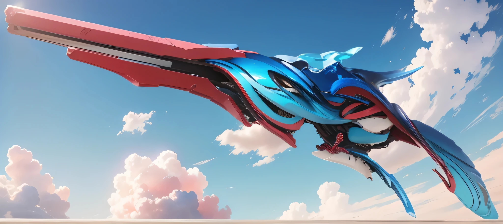 a blend of blue and rose red，Clear blue sky blue，    as the dominant color    ，and gives them the texture of candy（Maintain the integrity of the original image，更改了   ）