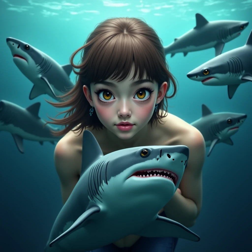 Girl with a cool shark