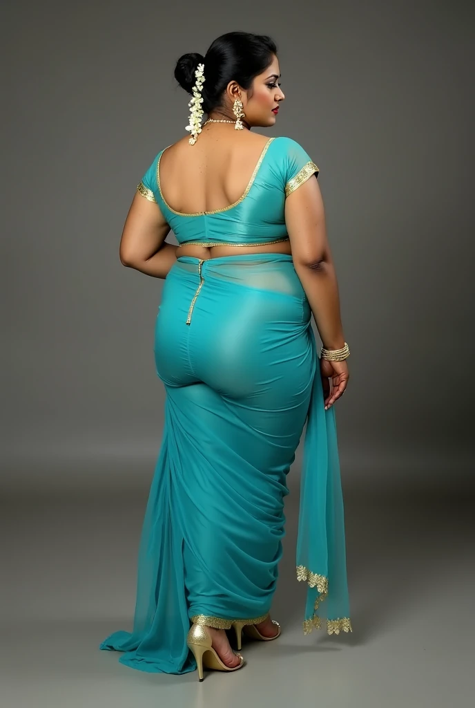 A 6 feet tall beautiful girl with a big ass is standing in the palace wearing jewellery.