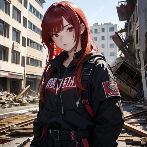Nino Nakano sonriendo,sexy,uniforme de bombero,patio