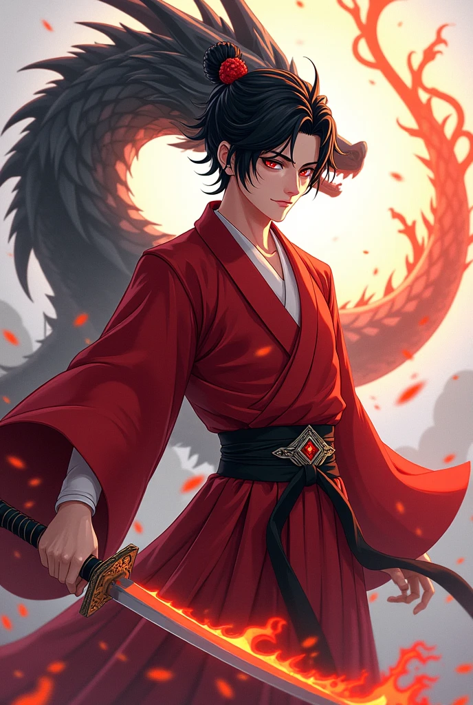 A man, Holding a black scythe,It is decorated with Japanese symbols of death., Black flames burst from the decoration, The edge of the scythe comes out of it,The black wind brings the ghost of the skull, Best for face and sickle Judy The man wears the right sickle steel suit, This man has black hair., Man is the embodiment of death, (CG 8k module with very detailed background) (best quality), (Best Illustration), (Best color tone), Very detailed