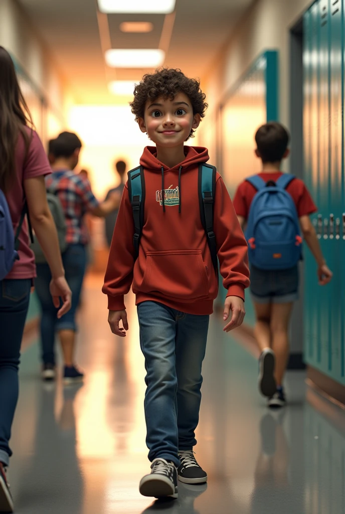 An 18-year-old boy in the middle of the school corridor, tall, brown hair, brown eyes, dimples, a round face, kind, thin with a smile, a half-boned face, white skin
Boy is human and real please, not anime please reallyti
Brown eyes and hair not anime, please this world make