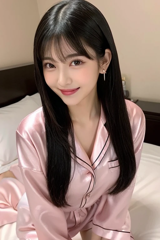((highest quality, 8K, masterpece :1.4,anime)), highest real,Sharpness:1.3, Perfect Body Beauty:1.4,perfect description:1.3,super detailed face and skin texture,((super real,best quality)),(soft lighting),super detailed face, fine eyes, double eyelid,pov,(((1 girl))),((make eye contact with the audience)),((Composition from the above:1.2)),fine detail,highly detailed face and eyes, (cute face:1.6),((only two arms,only five fingers,perfect hands))----☆--- (selfie).((NSFW:1.5)), my sister,18years old,(Beautiful brown hair:1.2,long hair,CUTE HAIR STYLE), (huge breasts :1.7,beautiful areola,small areola), (pov),(SMILE FACE:1.4), breasts ???????,(grabbing own breasts carefully:1.5),(close up face:1.5),--☆--(Inside the room, bright room, large windows, sunlight shines in),(school uniform,sailor suit,RED RIBBON TIE,she is wearing an white shirt,RED SKIRT,Red and white check pattern),((all fours on the bed:1.4))