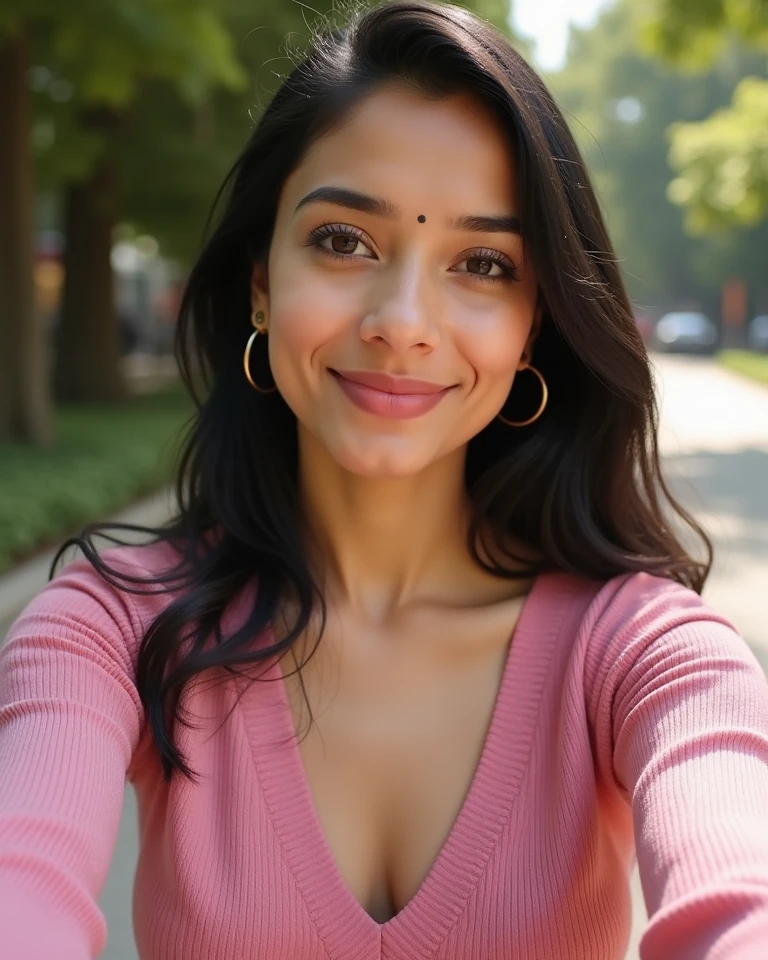 (Cute Arab teen glamour model), arab teen, dark skin, full body, youthful, young, teen, teenager, shy, detailed (looking at the camera), outdoor lighting, Melanin, huge breasts, blonde curly hair, pretty, beautiful, gorgeous, thin, skinny, dainty, delicate, cleavage, flirting, shy smile, armpits, showing armpits, sundress