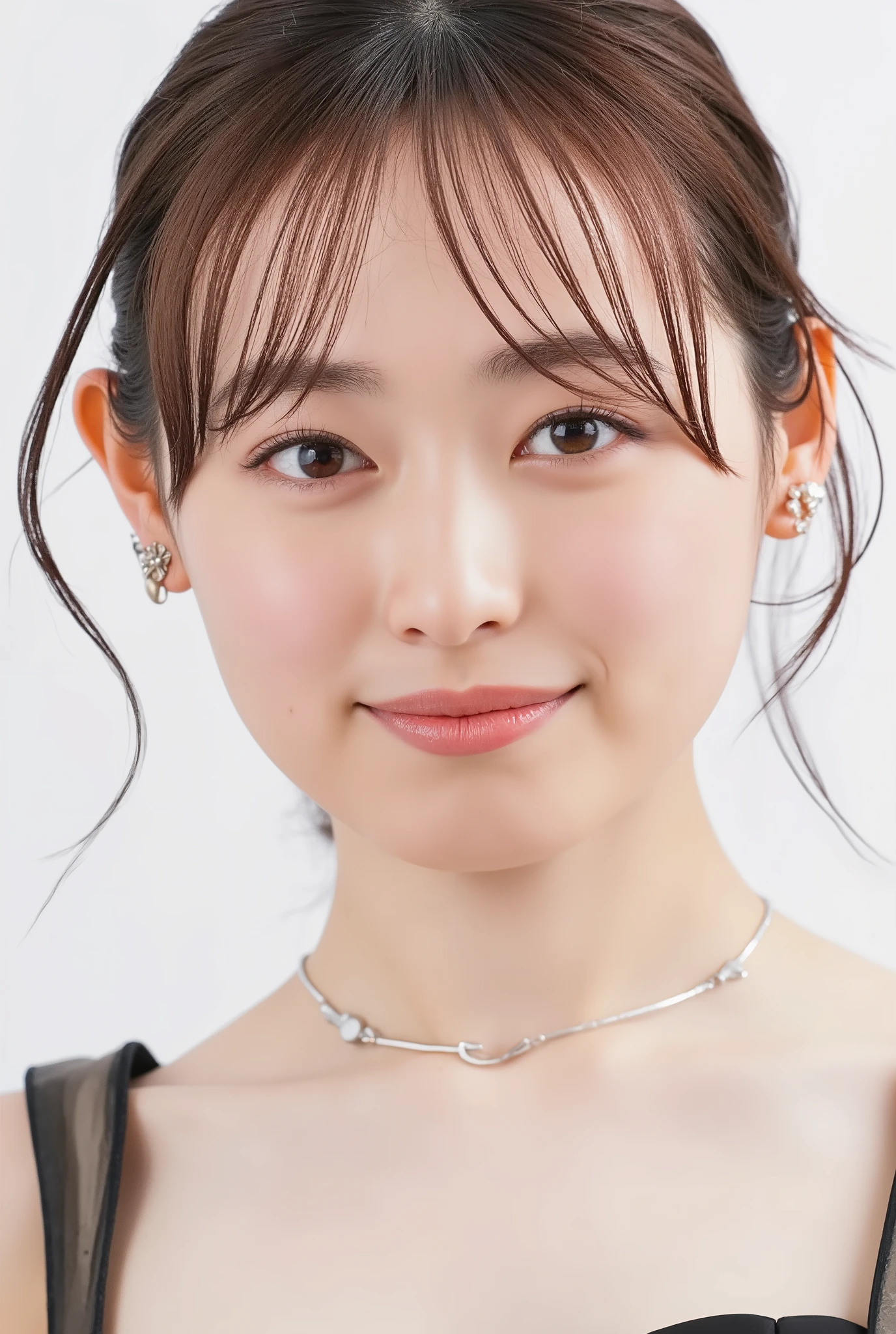 She's wearing a glamorous camisole、face close-up、choker、off shoulder、belly button、Panties、garter belt、thighs