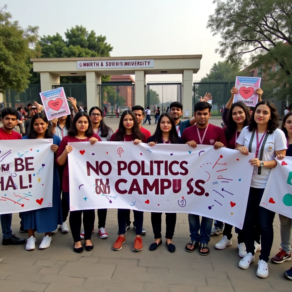 Some college students protest with banners where write " Hsc 24 Rajshahi"