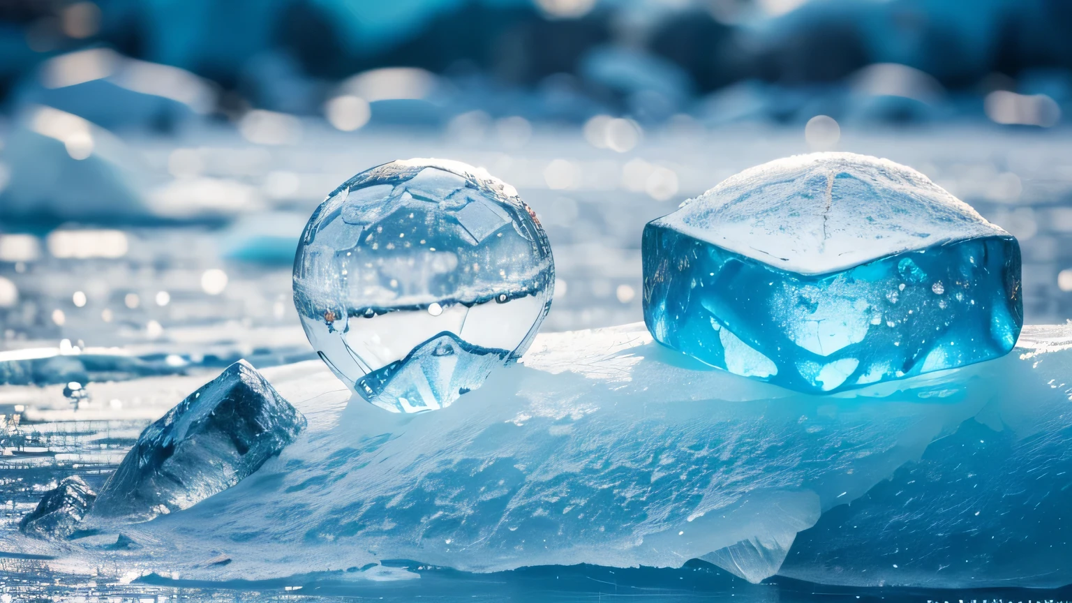 Glowing ice
