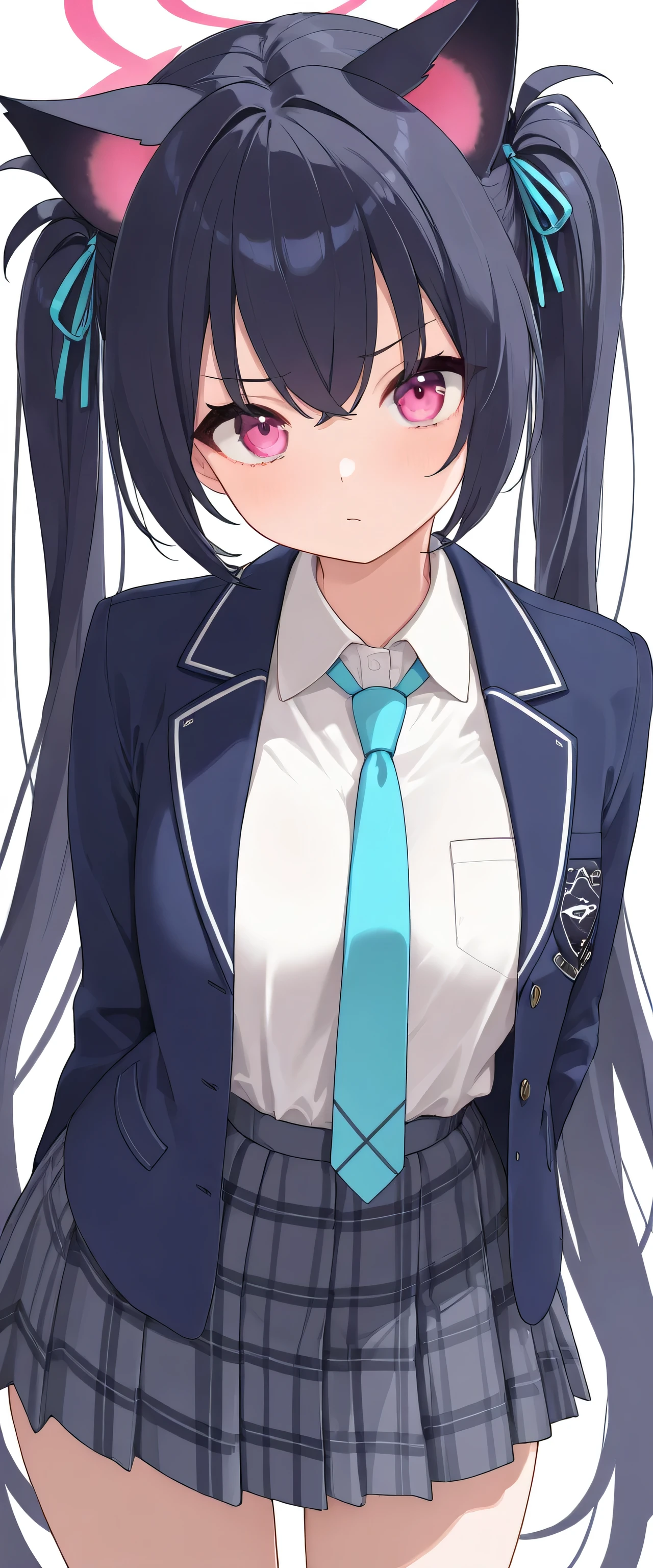 masterpiece, High resolution, perfect face, Japan beauties, 30 years old, beautiful face, white background, high school student, skirt, embarrassed look, look at the camera, (top quality eyes), detailed texture, Look at me, Married woman, cool women, ((high resolution eyes)), hentai, from below angle 
