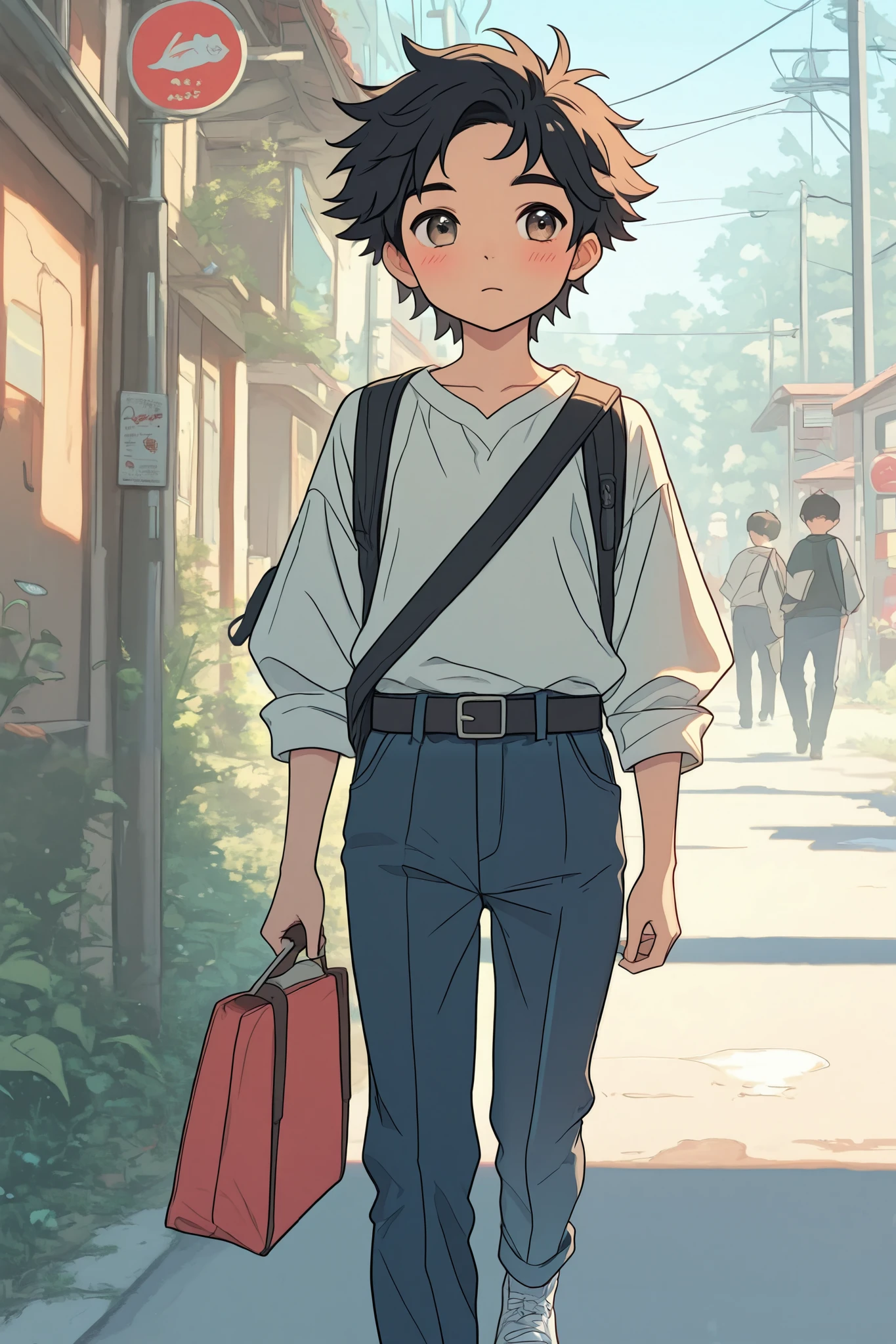 A young man on the road