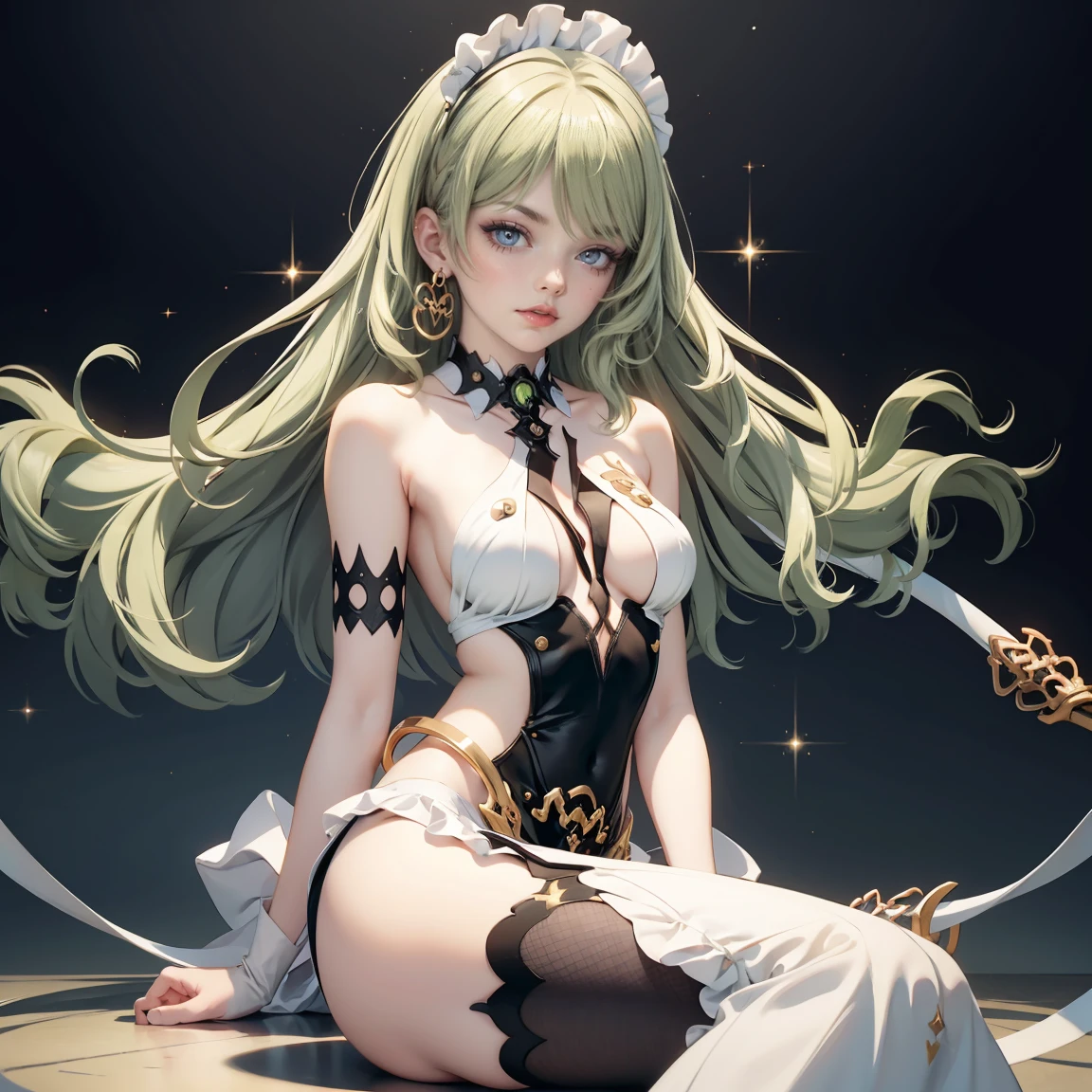 (masterpiece, best quality:1.2), <lyco:gbf_shalem-10:1.0>, cowboy shot, solo, 1girl, gbfshalem, dark skin, dark-skinned female, pacifier, looking at viewer, braid, black dress, bare shoulders