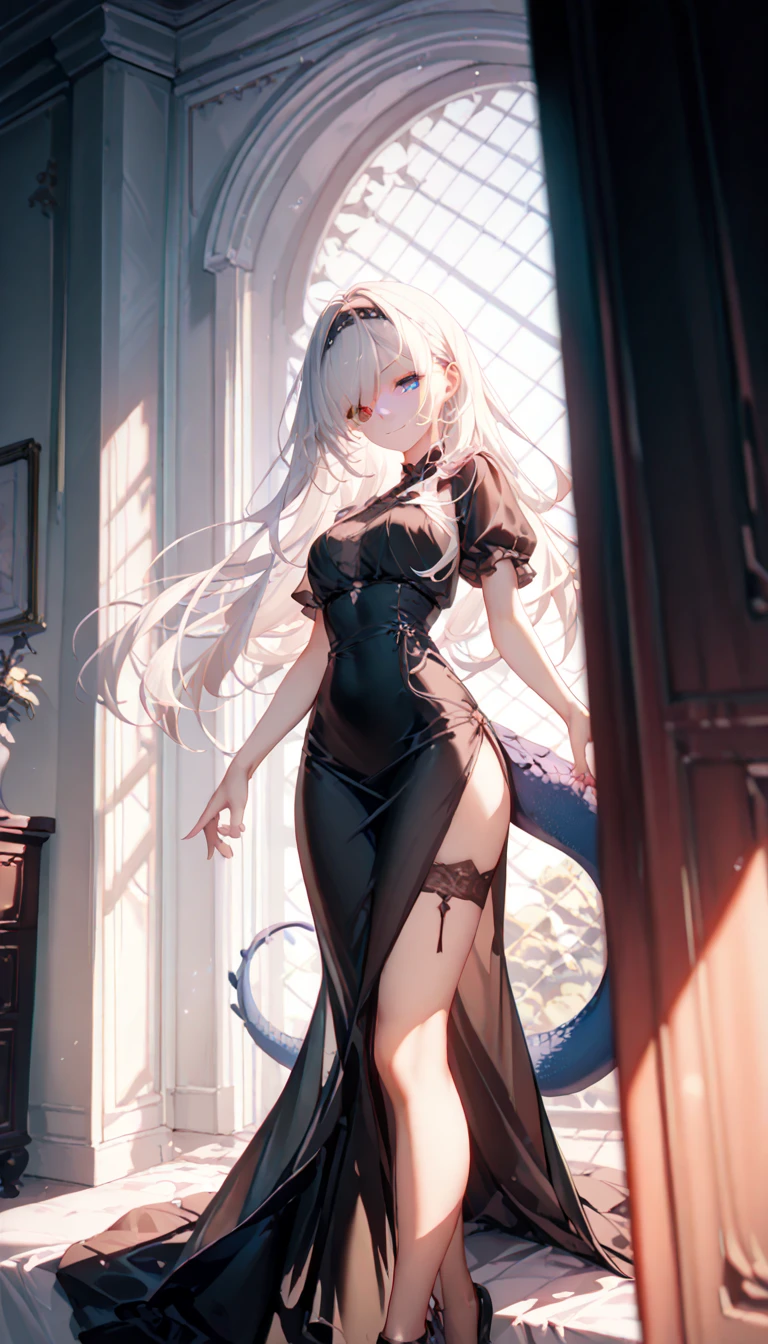 ((best quality)), ((masterpiece)), (detailed), 完美Body,Best body shape,best quality, masterpiece, High resolution, 1 Girl,blush,(Charming smile:0.8),Star-shaped pupil,Dress,Hair accessories,,Pretty Face,Above_Body, ,Full breasts,Complete,Tyndall effect,Reality, Dark Studio, Edge lighting, Two-tone lighting,(High Detail Skin:1.2), 8K uhd, Digital SLR Camera,Wide Angle,Third person perspective,Full body shot, soft light, high quality, Volumetric Lighting, frank, photo, high resolution, 4k, 8K, Bokeh,huge ,Wide hips,(National Foundation:0.6),