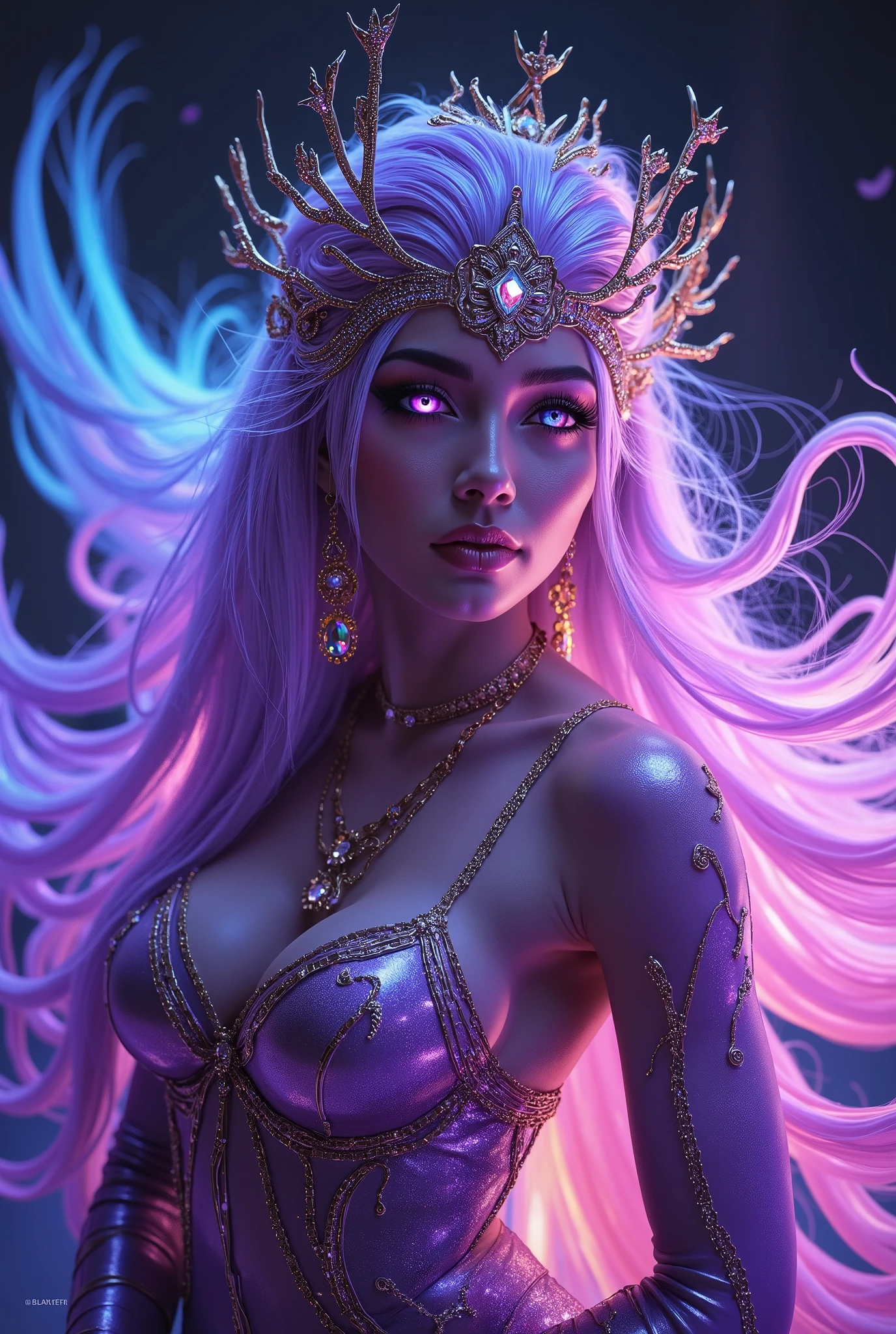 Generate a profound dark fantasy concept art artistic masterpiece in stunning detail of the Goddess Medusa with her entire feminine,  body in full view displaying all her glory in beautiful vivid colouring. Perfectly composed crisp sharp masterfully painted-imagery, ultra-highly detailed, embossed textured, embroidered realistic very defined vibrant features and beautiful noctilucent lighting, incandescent, moody lighting, soft lighting, reflective surfaces, smooth light, cinematic lighting, dramatic lighting, composed in a delicately detailed fashion, majestic, regal, elaborate, finely crafted, highest quality, elegant, filigree details, intricately detailed features, insanely intricately detailed, full HD, micro details, hyper realistic, hyper detailed,  ultra high contrast, unreal engine, UHD, HDR, high octane render –v 5 trending on Artstation, fx, particle effects, 8k resolution, bold, intricate, sharp, crisp.