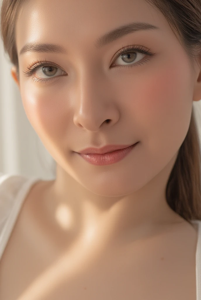 ((Best picture quality, 8K, tmasterpiece:1.3)), 1girll, Beautiful woman with slender abs:1.3, (Casual hairstyle, :1.2), Sexy low cut bra,Super large,The skin is very white,Underwear color random,Ultra-fine face, A detailed eye, 二重まぶた,ssmile。Take pictures in cute poses,The figure is very bad,tiny small waist,Super big breasts,Close-up,Close-up chest,White-skinned,The background is casual,Close-up Shot Shot, juicy white liquid on face and body