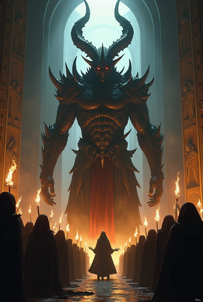 The demon king, a towering figure of darkness and flame, unleashed waves of destructive magic. His malevolent presence was overwhelming, casting a shadow over the entire chamber. Appu with his black armour and his black sword companion zara a girl mage with a wand and big boobs infiltrated the fortress.