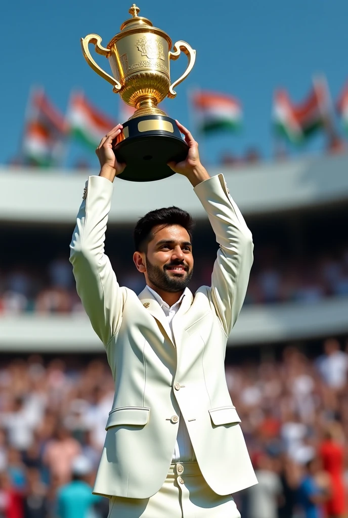 Virat kohli holding trophy