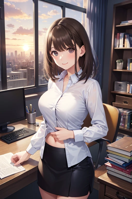 1girl in, ((masutepiece)),((Best Quality)),Ultra-detailed,illustratio,explicit,Beautiful body,Beautiful nose,Beautiful character design,Perfect eyes,Perfect face,Wallpaper,超A high resolution, 4K,Photography,((Beautiful, big breat)),(Beautiful face:1.2),Beautiful legs, Mayu Sakuma, Shiny skin,anime screen cap,official style, 1girl in, Solo, arrogant smile, Sunnyday,Daytime, Looking at Viewer, POV, Detailed eyes, Complex hairstyle、drooing eyes、princess dress, wide eyed, Crazy smile, Empty eyes, POV cowgirl, Sweat, flying sweatdrops, Cross your arms behind your back, I&#39;m looking at you, pov, 30 years old, in a living room, ((Big breast)), , mature woman.