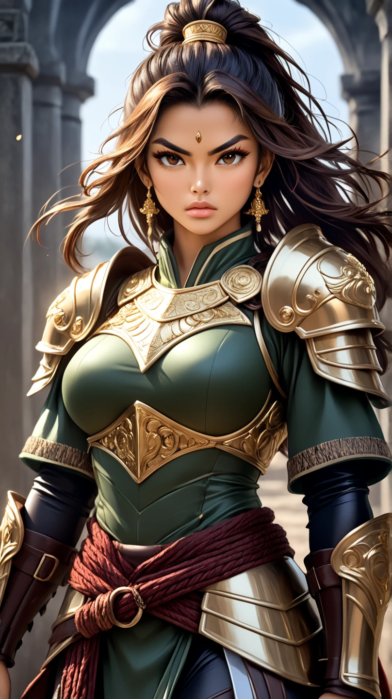 anime screencap, close up, modelshoot style, (extremely detailed CG unity 8k wallpaper), full shot body photo of the most beautiful artwork in the world, medieval armor, professional majestic oil painting by Ed Blinkey, Atey Ghailan, Studio Ghibli, by Jeremy Mann, Greg Manchess, Antonio Moro, trending on ArtStation, trending on CGSociety, Intricate, High Detail, Sharp focus, dramatic, photorealistic painting art by midjourney and greg rutkowski