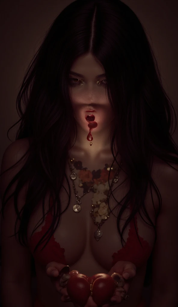 Sexy vampire sucking blood