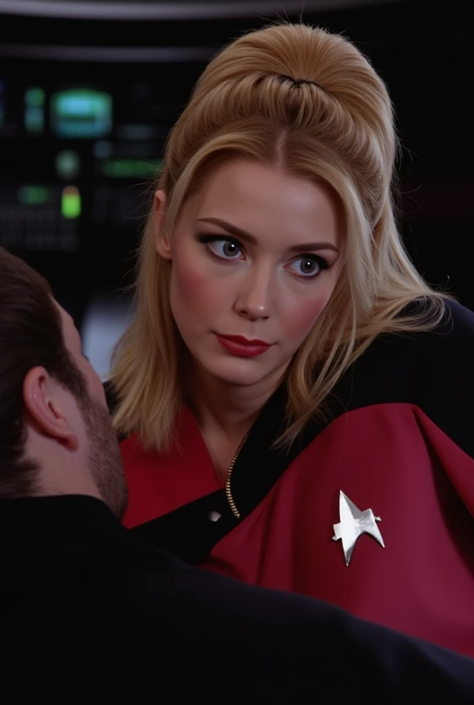 Gillian Anderson as Dana Scully, long hair, blowjob, sucking a dick, sucking a penes of a zombie, orgasm face, angry fuck, in the woods near a spaceship