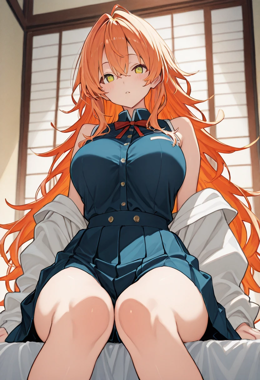 Nude without underwear、naked、dog, dog, blue eyes, hair ornaments, long hair, orange hair, tiara, Braid, hair Braid,
break アスコット, blue socks, hair ornaments, , puffy, red ascot,
break looking at viewer, whole body,
break outdoors,
break (masterpiece:1.2), highest quality, High resolution, unity 8k wallpaper, (figure:0.8), (beautiful and fine eyes:1.6), highly detailed face, perfect lighting, Very detailed CG, (perfect hands, perfect anatomy),
