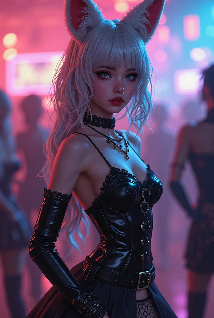 (Masterpiece, 4k resolution, ultra-realistic, very detailed), (pòrno:1.5), (man and woman having sèx in a club:1.7), short transparent dress, 1 girl, perfect body, silver hair, (young woman:1.2), (25 years old:1.2), night club, dance floor, indoor, colored lights, fog, (transparent clothes:1.6), shimmering clothes, translucent clothes, see thorough clothes, earrings, jewelry,