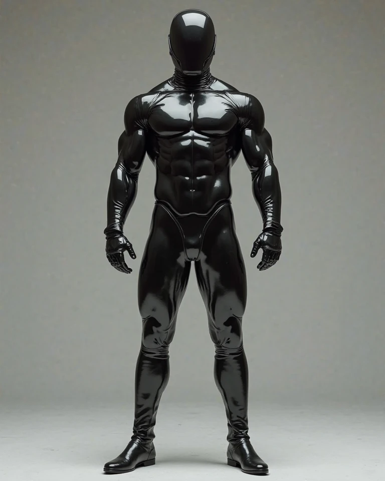 sketch drawing of a man wearing black transparent leotard, the leotard is tight to the body, and his leotard is in the shape of long sleeves with gloves, and black transparent pants, he doesn't wear shoes, just black socks, full body leotard drawing.