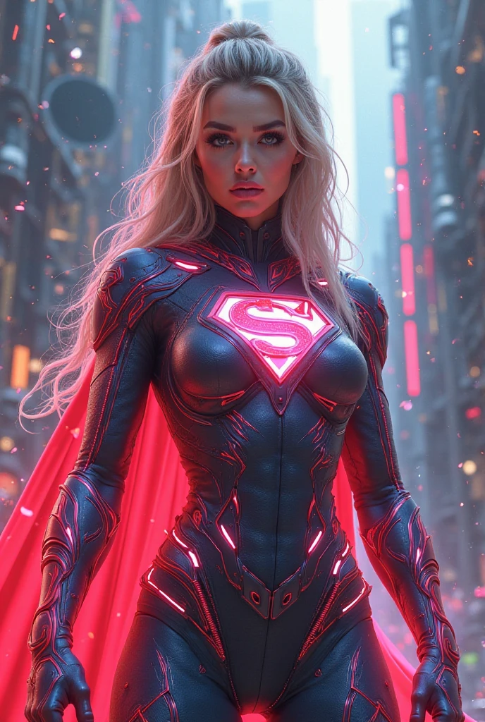 Make a Supergirl but as a man but with feminine features and short hair that looks like an androgynous form and with a more original costume that doesn't look like Superman's