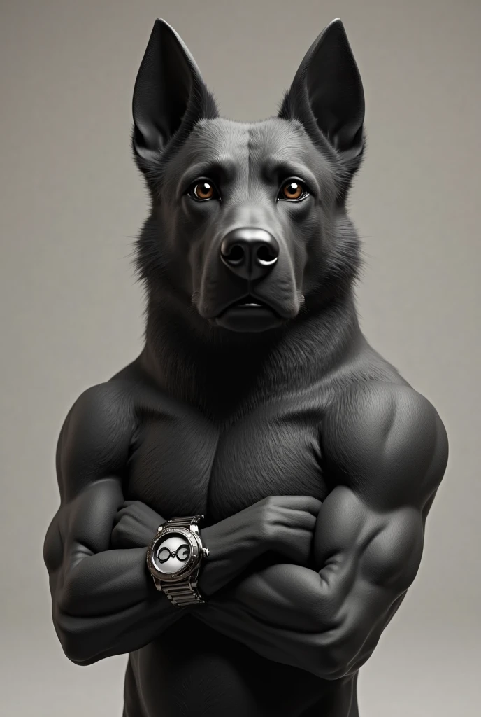 Man in black tights takes off husky dog mask