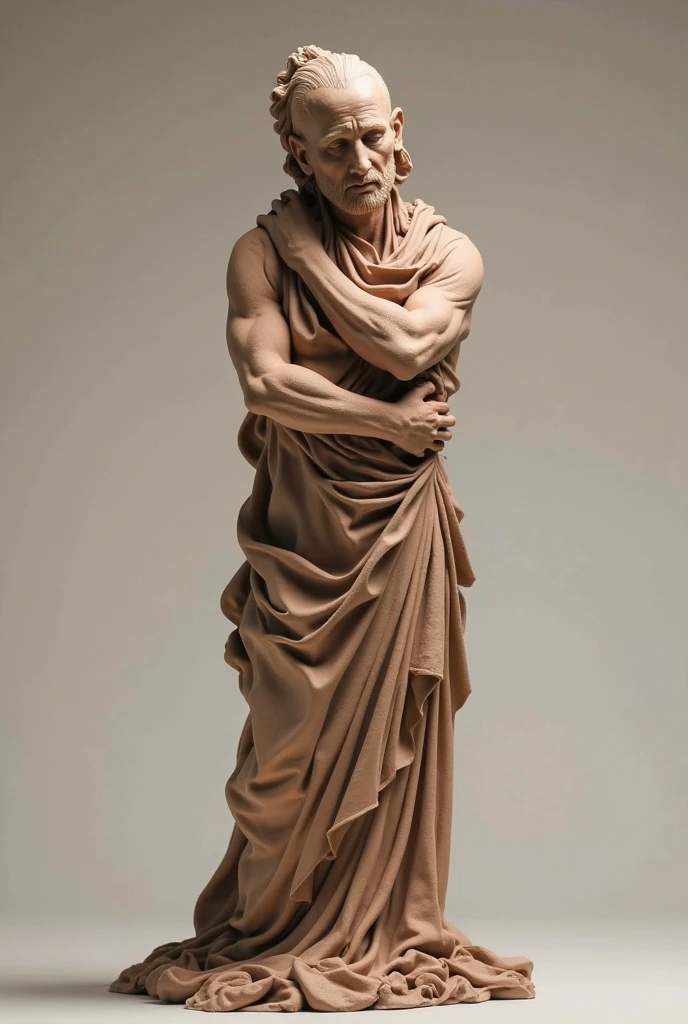 Ashura Statue、Vajra statue、Male Buddha statue、Toned, muscular body、Handsome Buddha Statue、Thin arms、Thin legs、Unhealthy body、Faded statue、Dirty surface、Stylish statues、Clay art、Surface dirt、Rock pigments、Robes、Faded、Ashura Kannon、Art Sculpture、national treasures、Random Pause、Simple Background、pedestal、