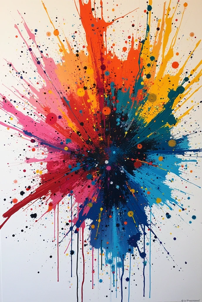Abstract painting with bright colors
