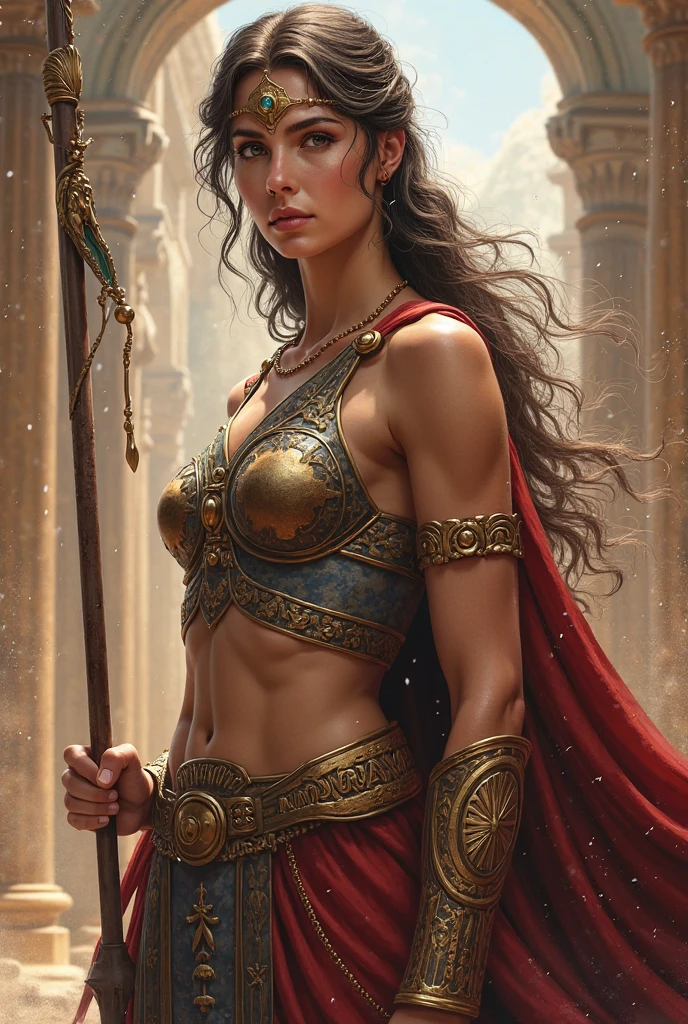 (masterpiece), best quality, 1woman, expressive eyes, pretty face, perfect face, perfect body, prince of persia, ((a persian woman)), (messy short hair), blue eyes, (bare shoulders), red skirt, midriff, navel, abs, tanned skin, short hair, arab palace background, sand fall, sand magic, <lora:ThePrinceWW:0.45>, 8k, Unreal Engine 5, octane render, smooth soft skin, beautiful intricate dark hair, symmetrical, soft lighting, concept art, digital painting, detailed face, wallpaper, HDR, illustration, professional, epic, scene, <lora:scene_:0.8>, ((dynamic lighting)), <lora:more_details:0.8>, <lora:WLOPStyle_v.:0.3>, <lora:fairycore:0.3>