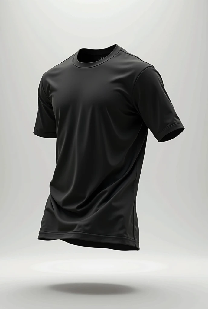 create a 3d floating black t-shirt
