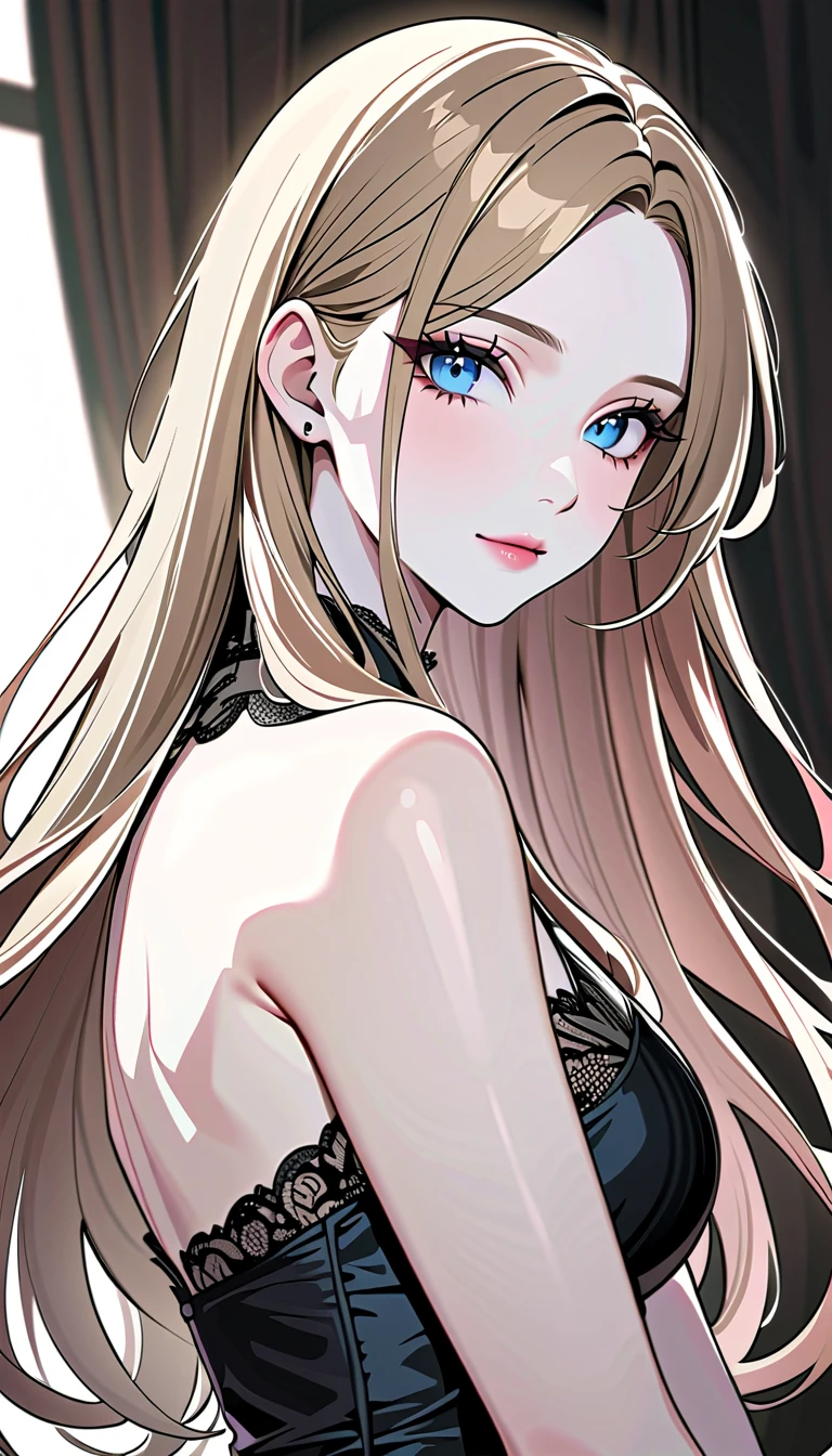 ((Biologically correct limb count))、((Full Body Shot, Full-body photo including face、Head to toe photos))、4K、(masterpiece:1.3)、((Symmetrical facial features))、Eyes of meticulous depiction、beautiful 、Excellent style、((skirt、The neckline is a lace embroidered sheer shirt.、High heels with anklets))、Detailed Description、shopping、Married Woman、sex appeal、Alluring、Handbags、Earrings、necklace、profile、Upper body close-up、Looking up、Blonde、(male:-0.5),(multiple:-0.5)