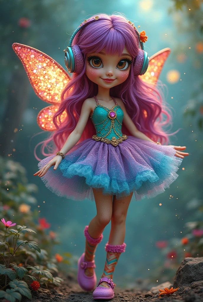 Six-year-old fairy with rainbow wings