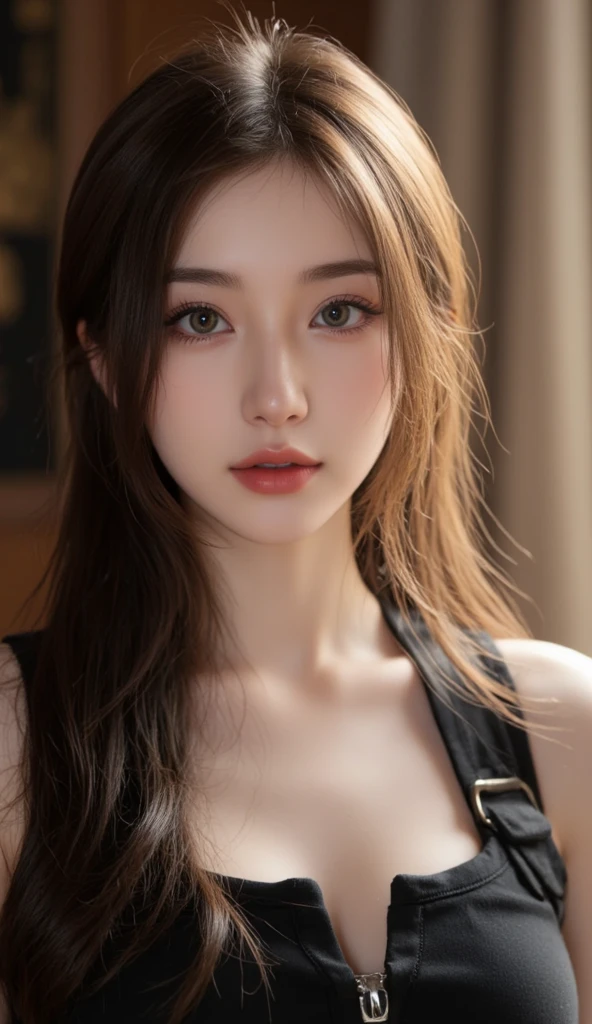 masterpiece, best quality, ultra-detailed, facing the camera head on, intricately detailed hyperdetailed, realistic, sharp features, highly detailed, sharp focus, perfect face, perfect face, perfect symmetrically perfect eyes, perfect full lips, flexible female form, cinematic, film light, hyper detailed, hyper realistic, masterpiece, atmospheric, high resolution, vibrant, dynamic studio lighting, nsfw, ((perfect lighting background luxurious bedroom background)), Sexy face, Facial expressions when receiving pleasure, very long multicolored hair, straight Bangs, accentuated super huge enormously Big breasts, Exposed cleavage, moonlight Eyes,tank top and micro thong lace panties, cowboy shot, spreading her legs open, sexy seductive slutty horny pose