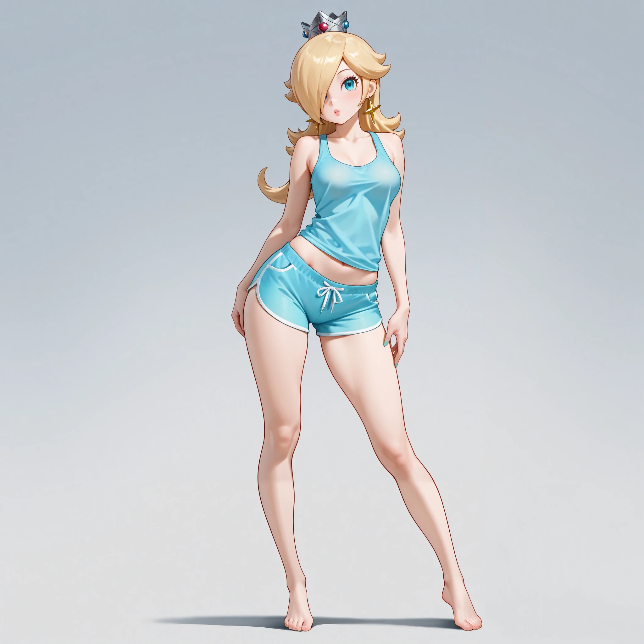 Anime girl with blonde hair and purple leotard holding jump rope, dressed:leotard、Seductive anime girl, anime woman fullbody art, Ecchi Anime Style, !!Full body portrait!!,  knights of zodiac girl, anime-style, beautiful alluring anime woman, Gigantic big tits、with large breasts、long sleeve