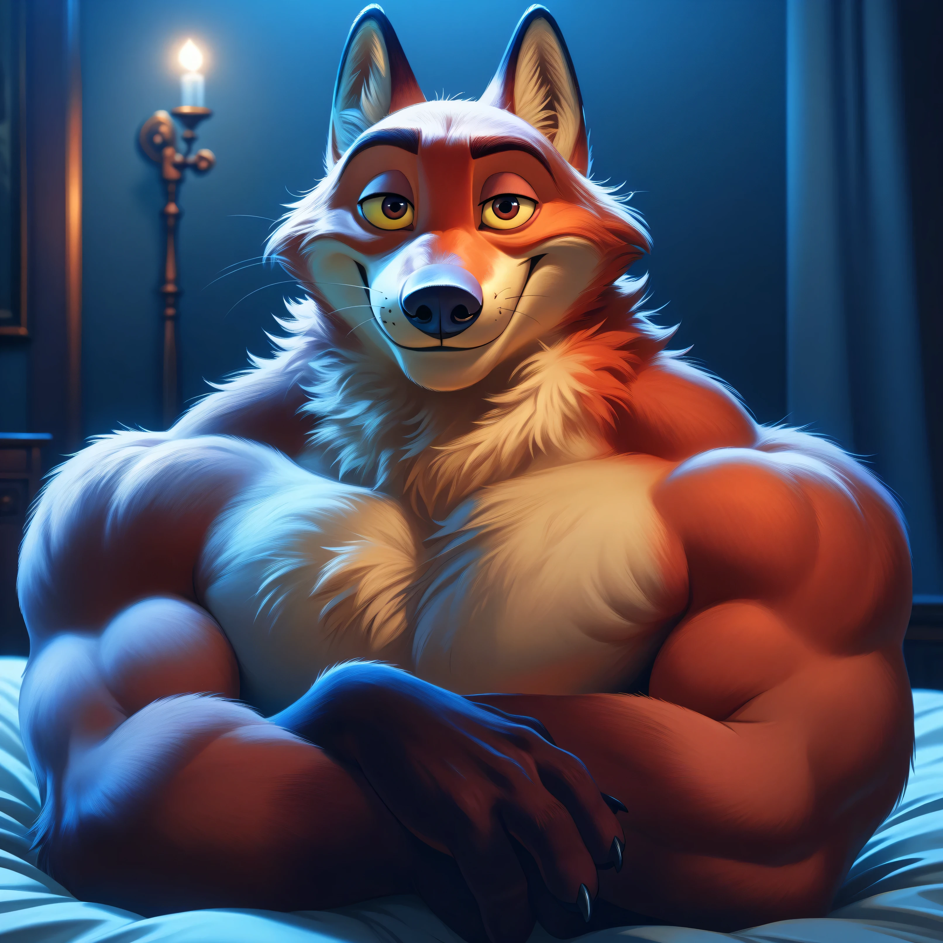 a sexy muscular male goat with large horns, detailed erect penis resting on a young male fox's leg, sucking the fox's penis, photorealistic, hyper detailed, 8k, masterpiece, dramatic lighting, highly saturated colors, intricate background, cinematic composition, erotic fantasy, NSFW adult content