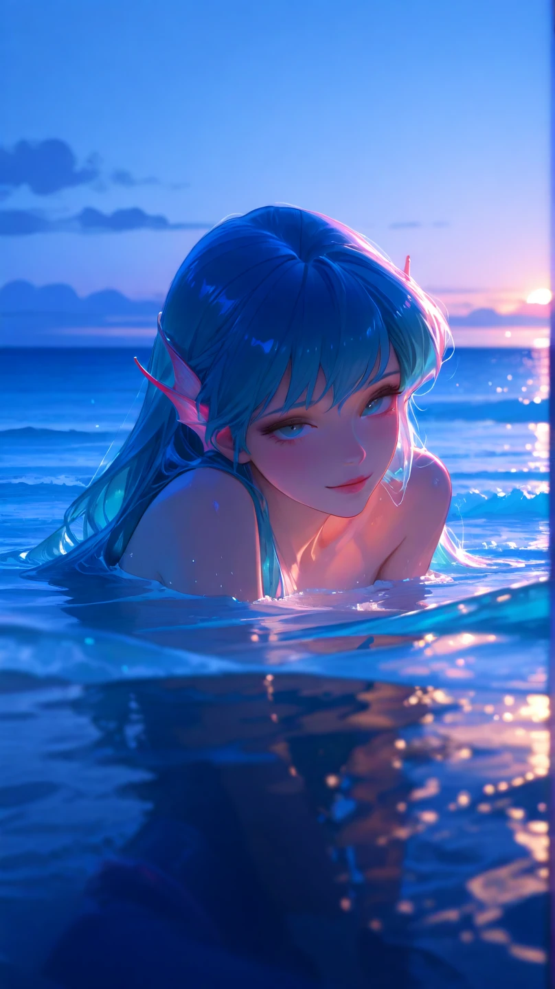 Realistic ocean deep sea beautiful Little Mermaid, has a seductive expression, Cinematic atmosphere, High quality realistic scene, 4k resolution, Extremely realistic lighting, Dreamy colors, ultra-detailed description, Professional digital art, High quality photo-based rendering