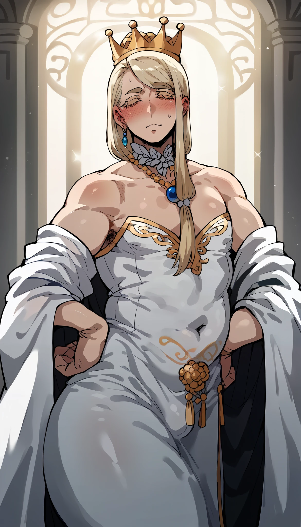 Diodora from mokushiroku no yonkishi, score_9, score_8_up, (candydoII boy with milfy slim body), flat puffy thicc mass man-chest:1.2, flat phat mass chest, jiggles flat chest,solo sugar femboy w/ mature body, (anime mature femboy with pale-blonde straight long flowing hair past her shoulders with swept bangs distinct cheek-length thin side locks framing her face:1.2), low loose ponytail, crisp detailed hair, (femboy golden bushy very thick eyelashes), masterpiece, best quality, (taken from dynamic masterful angles:1.2), anime moe artstyle, well-toned waifu, exude eroticism, (mature extremelybeautifulfemboy with lean perfection abdomen:1.5), sweet sweet mommy's nurturing collected expression, (ample littIe femboys natural smaII flat puffy man-chest), Curvy body, (thick fleshy arms), oh my god that arms are so sexy!!, fingers tracing his chest, arm on hip, from side, Hd eyes, BREAK, (scene a femboy with a paunchy older ojiisan nudist ugly bald:1.2), (the man is nudely naked is a commander), ((size difference - smaller_girl_&_bigger_man)), (littIe girl x paunchy old man:1.5), 1woman 1man, size diff, BREAK, Half body photograph of a cute and attractive erotic femboy in a palaces ballroom with many windows ::3 fantasy princessy form - fitting sleeveless bare-shoulder tight princess dress with cleavage that accentuates his perfect body ::2 collarless sleeveless tight dress, strapless, crown, ugly fat old man is right beside femboys, break, background story: it is night and the femboy king is alone with his trusted councilman; the councilman is qearing councilmans robe too horny with femboy king because the femboy king is famous for being beautiful and sexy despite a male, Photograph captured using a Canon 6D Mark II with an 85mm lens at f/ 4 and ISO 100 ::3 Glamour shot, award - winning photograph, sharp focus, dynamic lighting ::1,half body low angle cowboy shot, BREAK, (scene a femboy curtsy, elegant lady-like curtsy bow in thronehall:1.2), in a dance-like movements,
