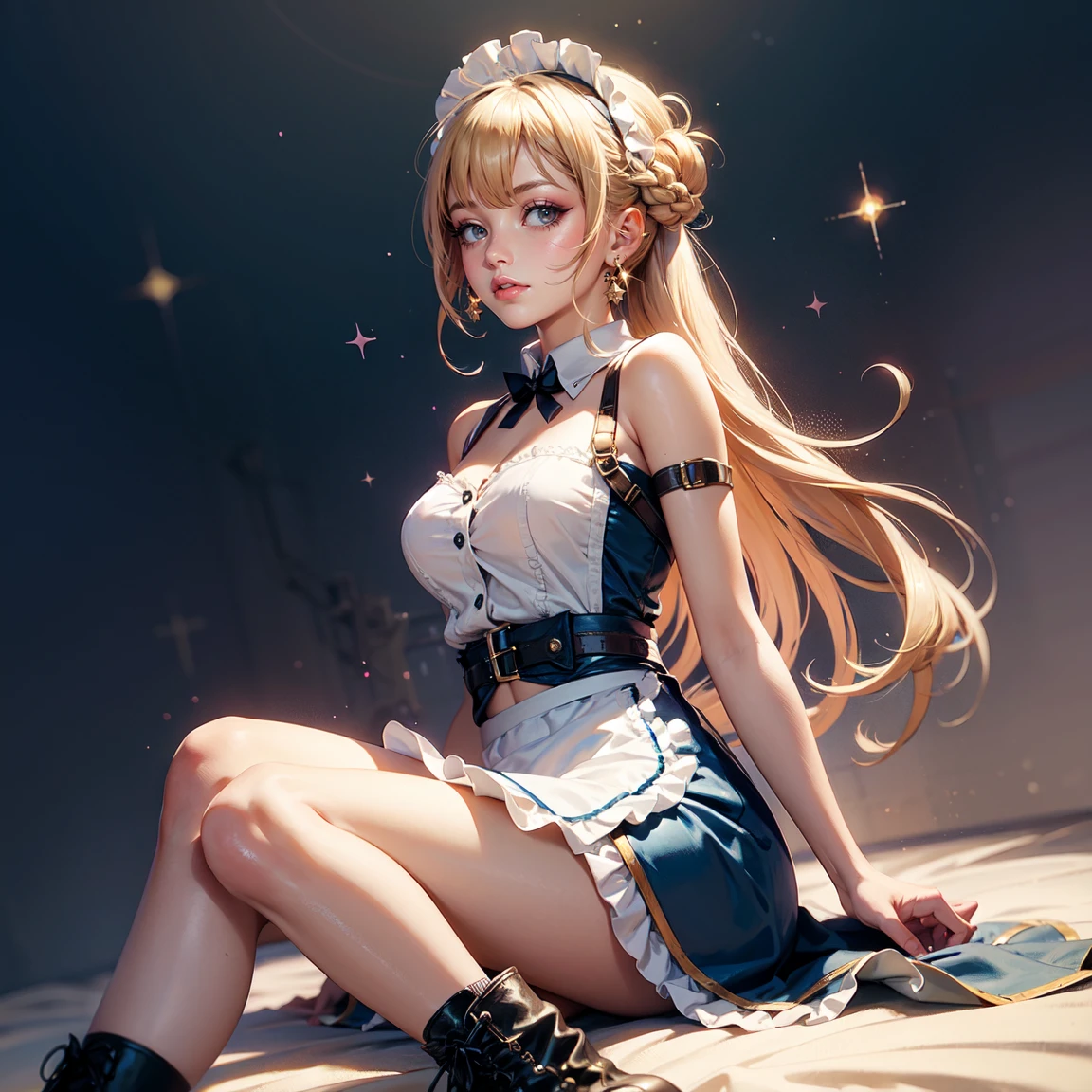 ((((jumpping))) ((Underwear pattern)) Look away and peek masterpiece, One Girl Maid, 独奏, ((Luminous Eyes)), top-quality, Realistic underwear pattern, ultra-detailliert, (extremely delicate and beautiful work), ((masuter piece)), (Best Quality),
