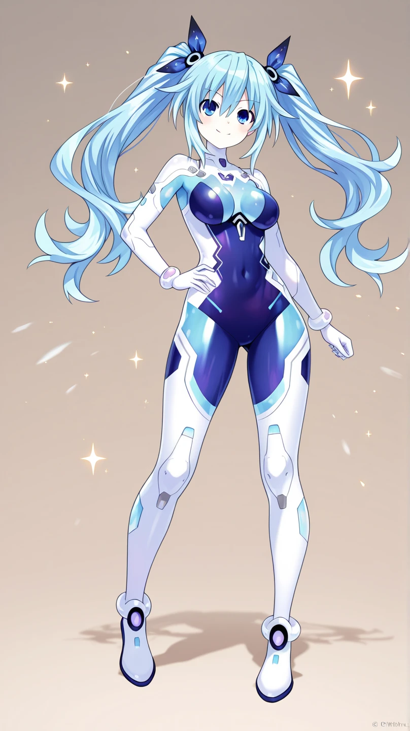 Ai girl,milf,Blue hair,white sexy dress,cyber emission eyes,look like normal women, stand,smile, correct anatomy
